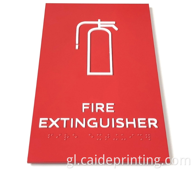 Signo Braille de loita contra incendios Fire Fighting Braille Sign